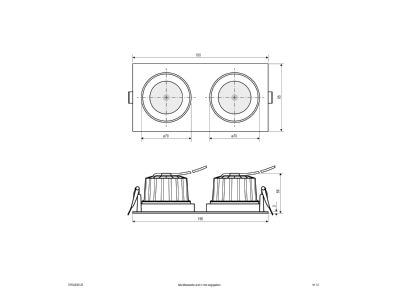 Dimensional drawing 1 EVN DR54200125 Downlight spot floodlight
