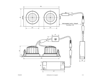 Dimensional drawing 2 EVN DR54200125 Downlight spot floodlight