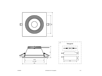 Dimensional drawing EVN ED54284925 Downlight spot floodlight