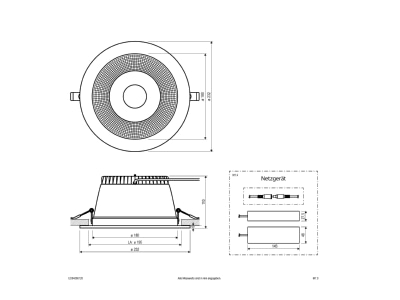 Dimensional drawing EVN ED54350125 Downlight spot floodlight