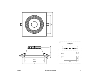 Dimensional drawing EVN ET54284125 Downlight spot floodlight