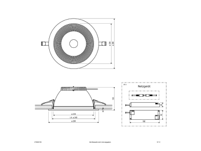 Dimensional drawing EVN ET54500125 Downlight spot floodlight