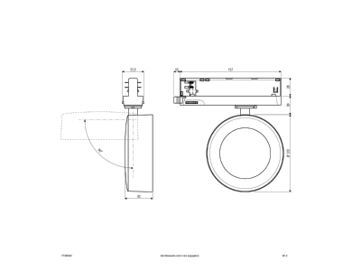 Dimensional drawing EVN FT250940 Downlight spot floodlight