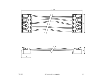 Ma�zeichnung EVN FW6515DV5 Durchgangsverdrahtungsset