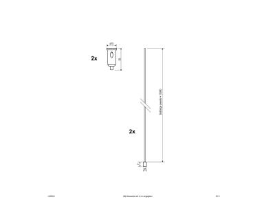 Dimensional drawing EVN LASSAH Suspension cable for luminaires