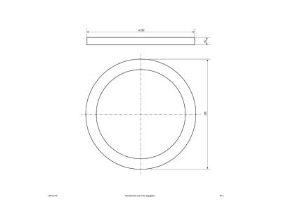 Dimensional drawing EVN LPRV2213C Sub frame for luminaires