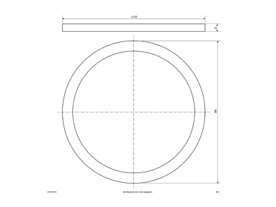 Dimensional drawing EVN LPRV2913C Sub frame for luminaires