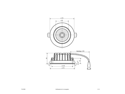 Dimensional drawing EVN P54130925 Downlight spot floodlight