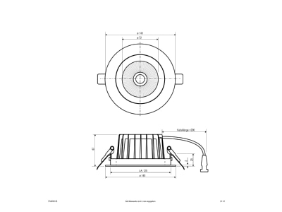 Dimensional drawing EVN P54250125 Downlight spot floodlight