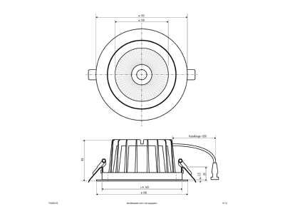 Dimensional drawing EVN P54350125 Downlight spot floodlight