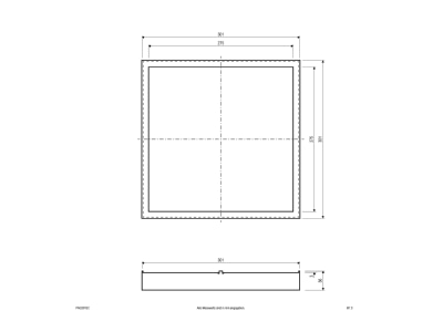 Dimensional drawing EVN PAQ3013C Decor element for luminaires