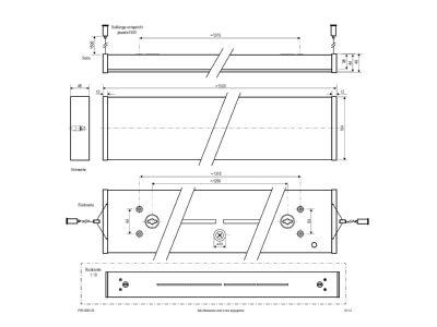 Dimensional drawing EVN PPD1500125 Ceiling  wall luminaire
