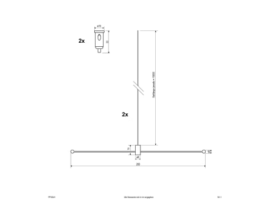 Dimensional drawing EVN PPSSAH Rope suspension 