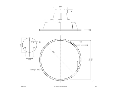 Dimensional drawing EVN PTDU580125 Ceiling  wall luminaire