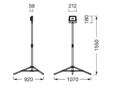 Dimensional drawing Ledvance LED W  4099854282775 Building site luminaire LED W 4099854282775