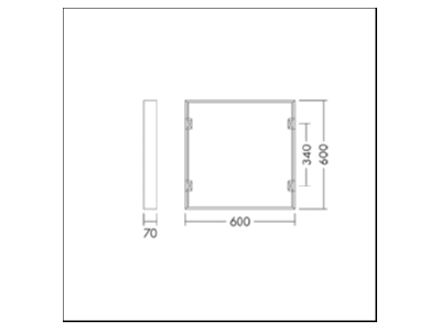 Dimensional drawing THORNeco TECO SURFA  96701909 Mechanical accessory for luminaires TECO SURFA 96701909