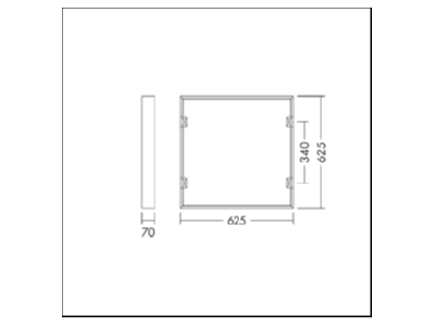 Dimensional drawing THORNeco TECO SURFA  96701910 Mechanical accessory for luminaires TECO SURFA 96701910
