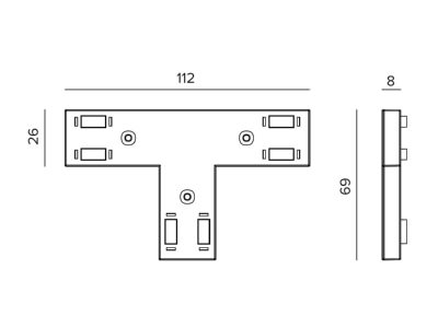 Dimensional drawing 3F Filippi 1T7018 Accessory for luminaires