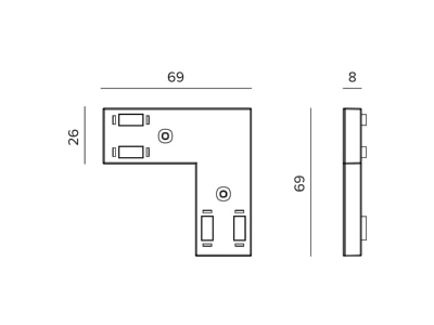 Dimensional drawing 3F Filippi 1T7021 Accessory for luminaires
