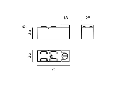 Dimensional drawing 3F Filippi 1T7024 Accessory for luminaires