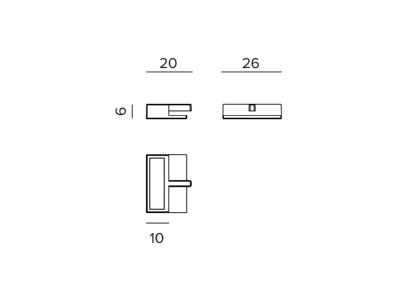 Dimensional drawing 3F Filippi 1T7027  VE2  Mechanical accessory for luminaires 1T7027  quantity  2 