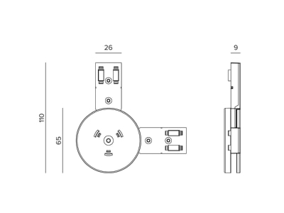 Dimensional drawing 3F Filippi 1T9525 Accessory for luminaires
