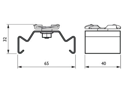 Dimensional drawing Philips Licht LL500Z PB SI Supporting bracket for luminaires