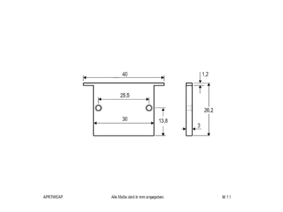 Dimensional drawing EVN APRTWEAP End cap for luminaires