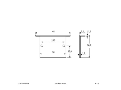 Dimensional drawing EVN APRTWEAPEB End cap for luminaires