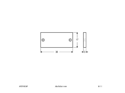 Dimensional drawing EVN APSFWEAP End cap for luminaires