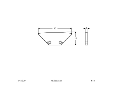 Dimensional drawing EVN APTEWEAP End cap for luminaires