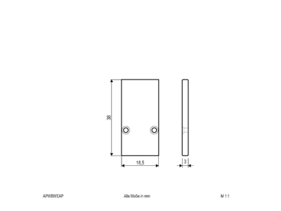 Dimensional drawing EVN APWBWEAP End cap for luminaires