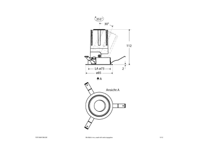 Dimensional drawing EVN F01R14AM1340L24D Downlight spot floodlight