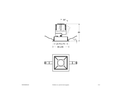 Dimensional drawing EVN F04R09SM0630L55D Downlight spot floodlight