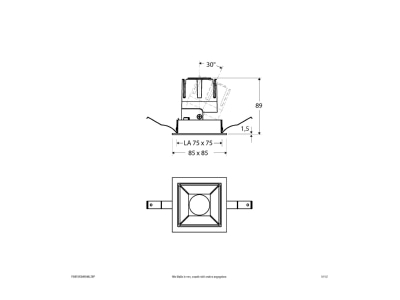 Dimensional drawing EVN F04R09SM0640L38P Downlight spot floodlight
