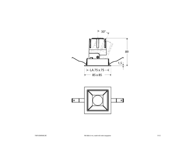 Dimensional drawing EVN F04R14SM0640L24D Downlight spot floodlight