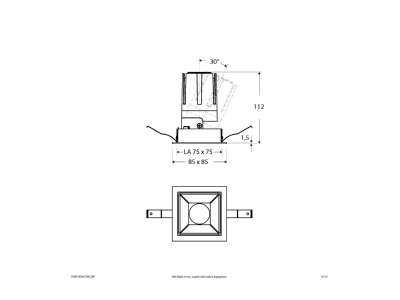Dimensional drawing EVN F04R14SM1330L38P Downlight spot floodlight