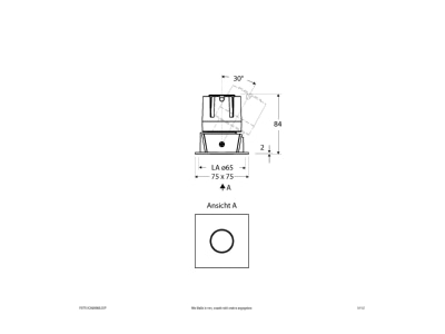Dimensional drawing EVN F07RXXXM0640L55P Downlight spot floodlight