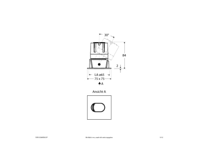 Dimensional drawing EVN F09RXXXM0630L55P Downlight spot floodlight