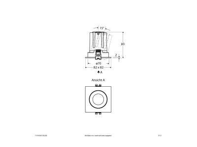 Dimensional drawing EVN F11RXXXM1330L24D Downlight spot floodlight