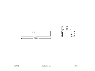 Dimensional drawing EVN KAF300 Cover for luminaires
