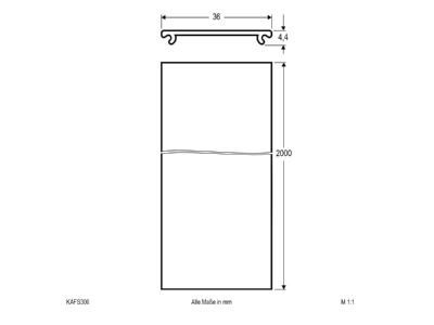 Dimensional drawing EVN KAFS300 Cover for luminaires