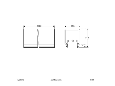Dimensional drawing EVN KAMH300 Cover for luminaires