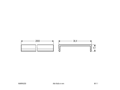 Dimensional drawing EVN KAMR4200 Cover for luminaires
