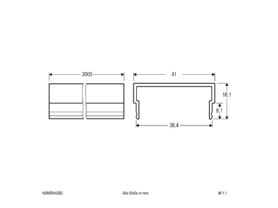 Dimensional drawing EVN KAMRH4200 Cover for luminaires