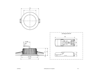 Dimensional drawing EVN L44N101625 Downlight spot floodlight
