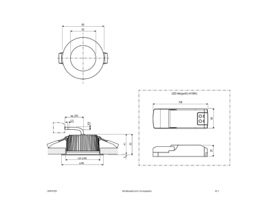 Dimensional drawing EVN L54N101625 Downlight spot floodlight