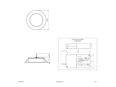 Dimensional drawing EVN LD54250125 Downlight spot floodlight
