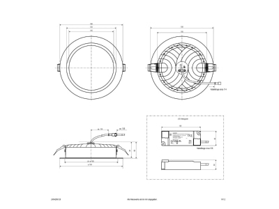 Dimensional drawing EVN LN54250125 Downlight spot floodlight

