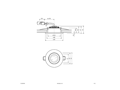 Dimensional drawing EVN PC20061640 Downlight spot floodlight
